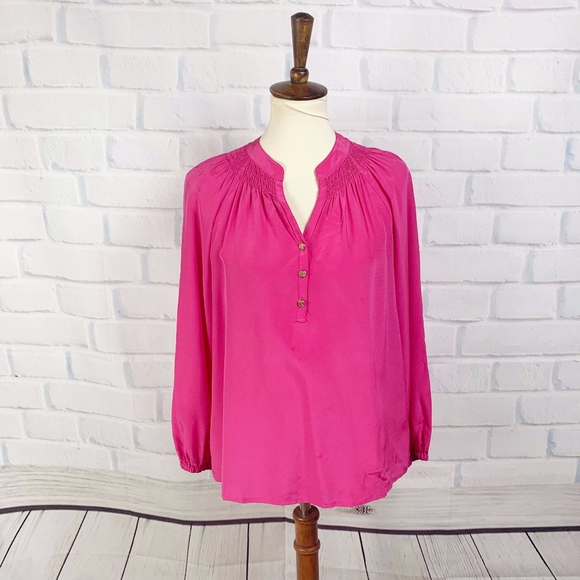 Lilly Pulitzer Tops - Lilly Pulitzer Pink Silk Top I Small